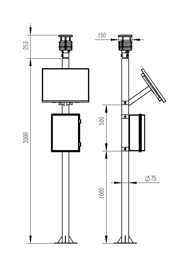 Outdoor Air Quality Monitor Product Dimensions