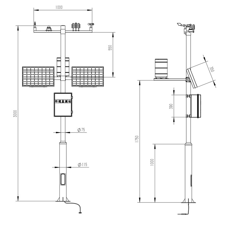 Weather Monitoring Equipment Product Dimensions