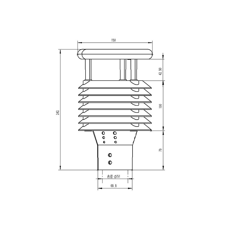 Multiparameter Weather Sensor Product Dimensions