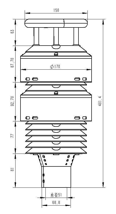 Atmospheric environment sensor product dimensions