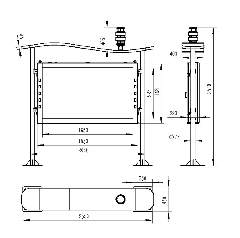 Negative oxygen ion monitoring system product dimensions