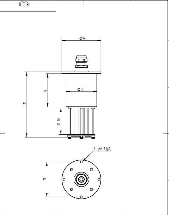 Ice thickness sensor product size diagram